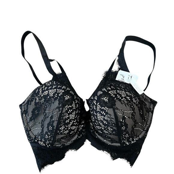 NWOT Hunkemoller Marilee Padded Underwired Longline Black Bra – Sz 34DD - Picture 3 of 6